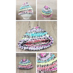 Girls Winter Hat Toddler 100% Wool Knitted Handmade Warm  Colorful  Crochet Hat